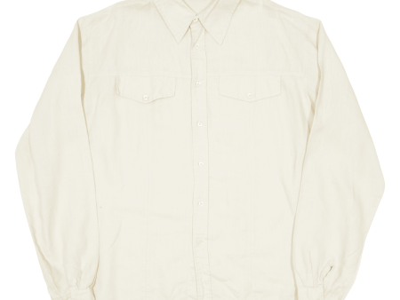 SERGIO TACCHINI Mens Plain Shirt Yellow Linen Long Sleeve XL Online now