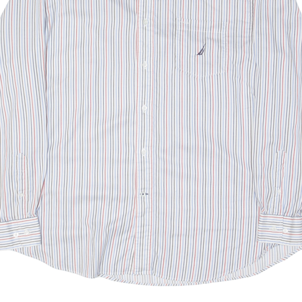 NAUTICA Shirt Blue Striped Long Sleeve Mens XL Discount