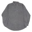 TEDDY S JEANS Mens Shirt Grey Check Long Sleeve L Hot on Sale