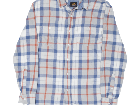 LEE Shirt Blue Plaid Long Sleeve Mens M Online Hot Sale