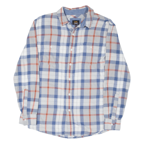 LEE Shirt Blue Plaid Long Sleeve Mens M Online Hot Sale