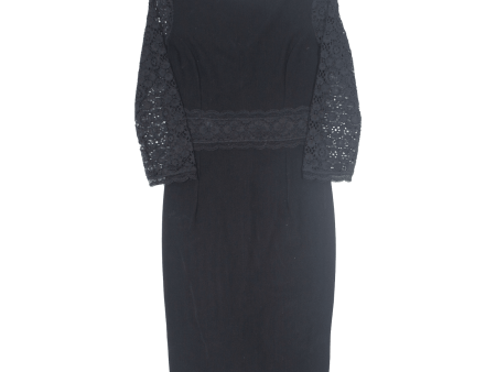 BLUMARINE Pencil Dress Black 3 4 Sleeve Midi Womens UK 8 Fashion