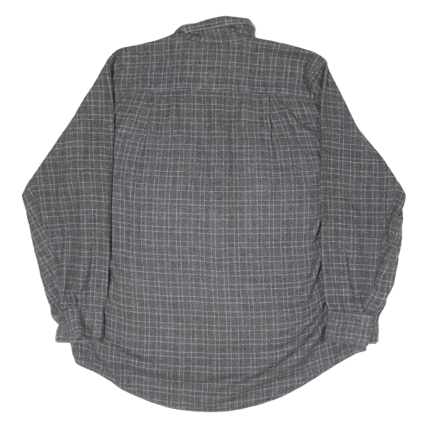 TEDDY S JEANS Mens Shirt Grey Check Long Sleeve L Hot on Sale