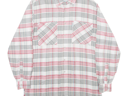 YOUNG LINE Shirt White Check Long Sleeve Mens M For Discount