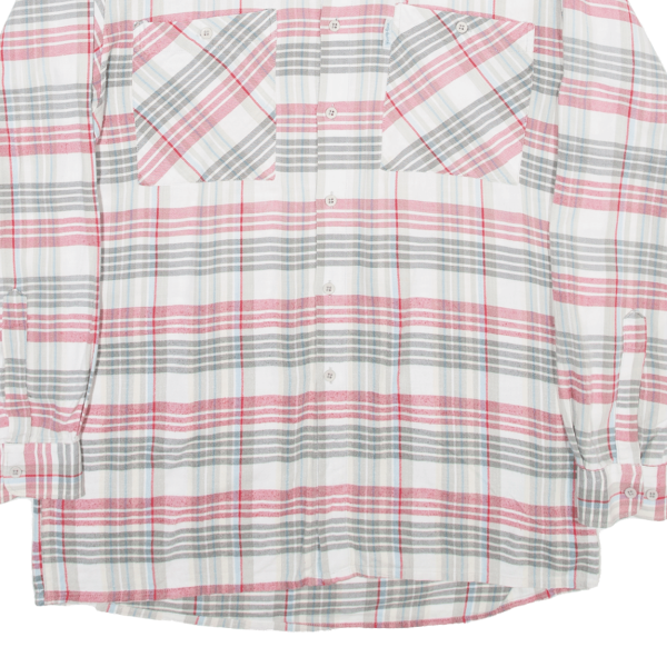 YOUNG LINE Shirt White Check Long Sleeve Mens M For Discount