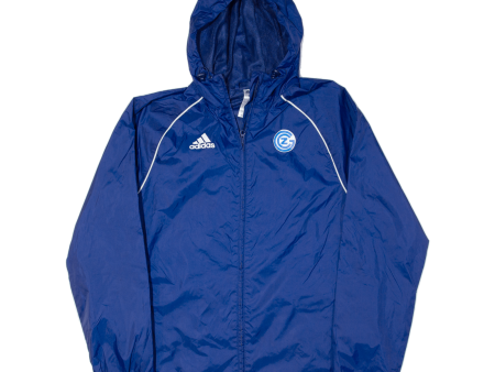 ADIDAS Grasshopper Club Zürich Mens Rain Jacket Blue Hooded S For Discount