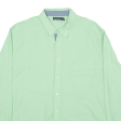 NAUTICA Plain Shirt Green Long Sleeve Mens 2XL For Cheap