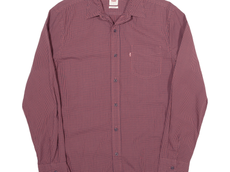 LEVI S Shirt Red Gingham Long Sleeve Mens S Supply