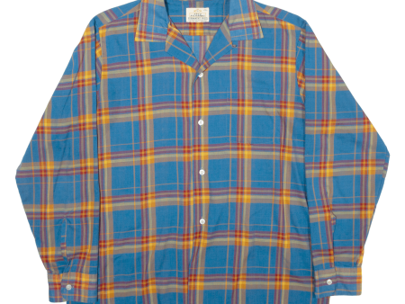 FRED RICHARDS Shirt Blue Check Long Sleeve Mens L Sale