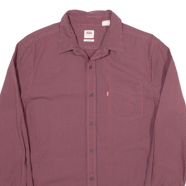 LEVI S Shirt Red Gingham Long Sleeve Mens S Supply