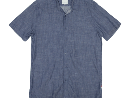 LEVI S Plain Shirt Blue Short Sleeve Mens M Cheap