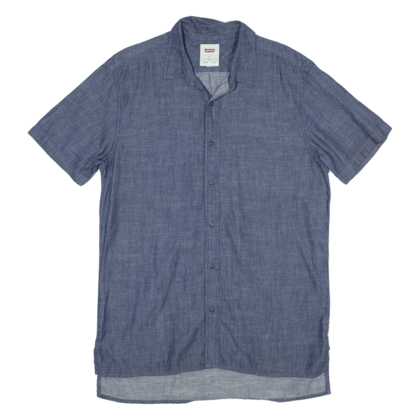 LEVI S Plain Shirt Blue Short Sleeve Mens M Cheap