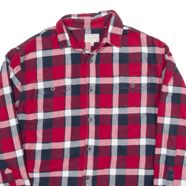 JACHS Flannel Shirt Red Plaid Long Sleeve Mens L Online now