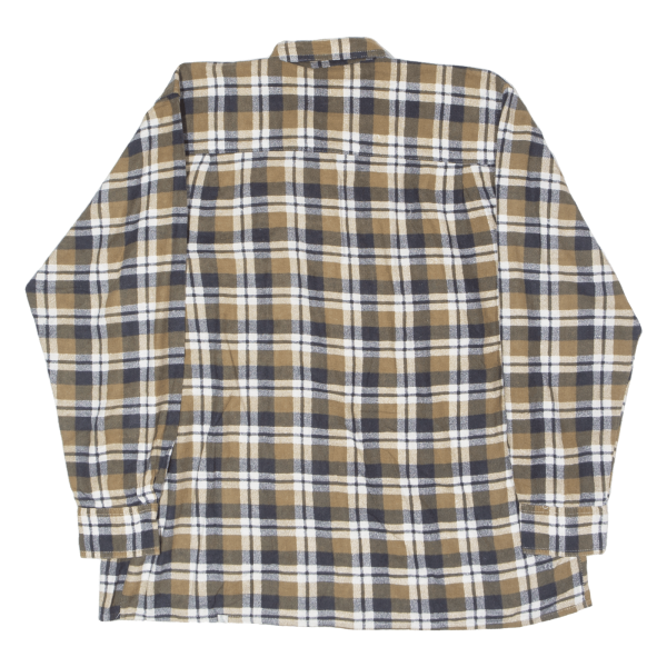 ISSA Mens Shirt Brown Plaid Long Sleeve M Supply