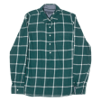 TOMMY HILFIGER 1 2 button up Shirt Green Check Long Sleeve Womens S Fashion