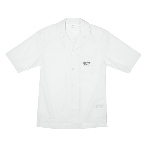 REEBOK Mens Plain Shirt White Nylon S Online Hot Sale