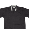 GATSBY Plain Shirt Black 90s Short Sleeve Mens M For Sale