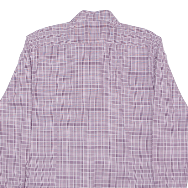 HUGO BOSS Slim Fit Shirt Purple Check Long Sleeve Mens L Sale