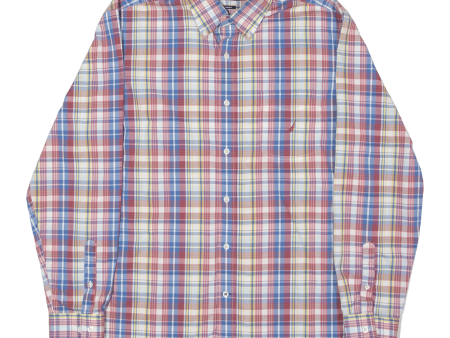 NAUTICA Trimmer Fit Shirt Red Plaid Long Sleeve Mens XL For Sale