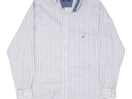 NAUTICA Shirt Blue Striped Long Sleeve Mens XL Discount