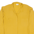 GERRY WEBER Plain Shirt Yellow Viscose Long Sleeve Womens L Online Sale