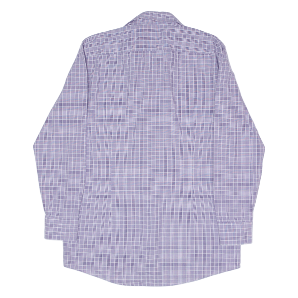 HUGO BOSS Slim Fit Shirt Purple Check Long Sleeve Mens L Fashion