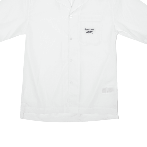 REEBOK Mens Plain Shirt White Nylon S Online Hot Sale