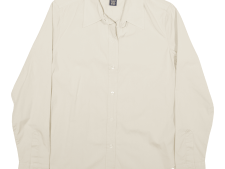 GAP Plain Shirt Beige Long Sleeve Womens M Online Hot Sale