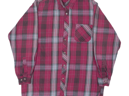 BREMO Mens Flannel Shirt Red Plaid Long Sleeve L Online