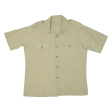 Plain Shirt Beige Short Sleeve Mens L For Sale