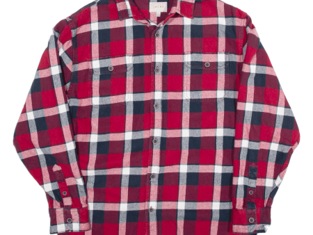 JACHS Flannel Shirt Red Plaid Long Sleeve Mens L Online now