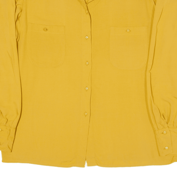 GERRY WEBER Plain Shirt Yellow Viscose Long Sleeve Womens L Online Sale