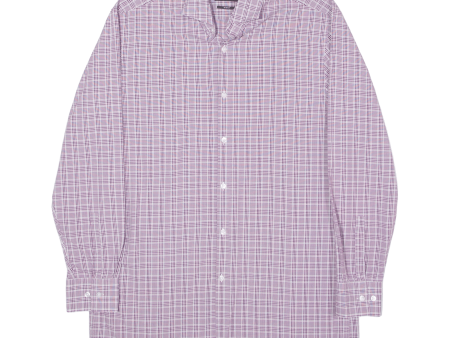 HUGO BOSS Slim Fit Shirt Purple Check Long Sleeve Mens L Sale