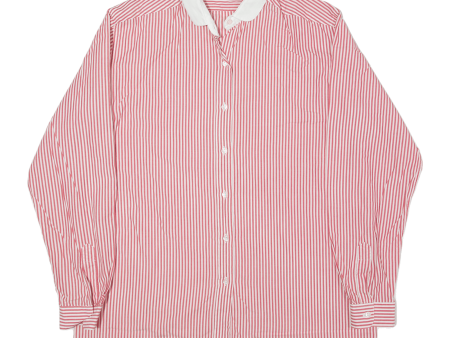 BURBERRY Shirt Red Pinstripe Long Sleeve Womens L Online Hot Sale