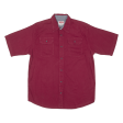 WRANGLER Flex For Comfort Plain Shirt Maroon Short Sleeve Mens M Sale