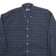 CHAPS RALPH LAUREN Cross Print Shirt Blue Long Sleeve Mens M on Sale