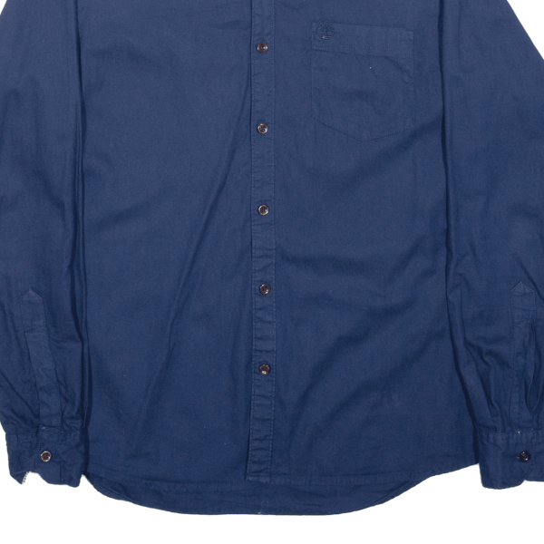 TIMBERLAND Plain Shirt Blue Long Sleeve Mens M Fashion