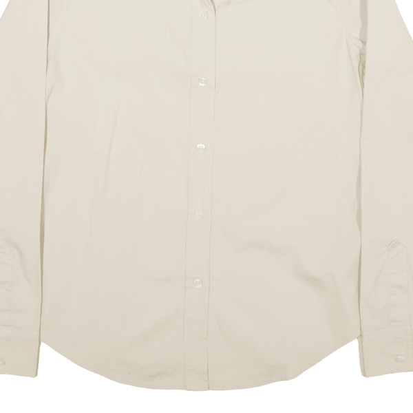 GAP Plain Shirt Beige Long Sleeve Womens M Online Hot Sale