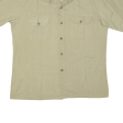 Plain Shirt Beige Short Sleeve Mens L For Sale