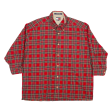 TOMMY HILFIGER Shirt Red Plaid 3 4 Sleeve Mens M Cheap