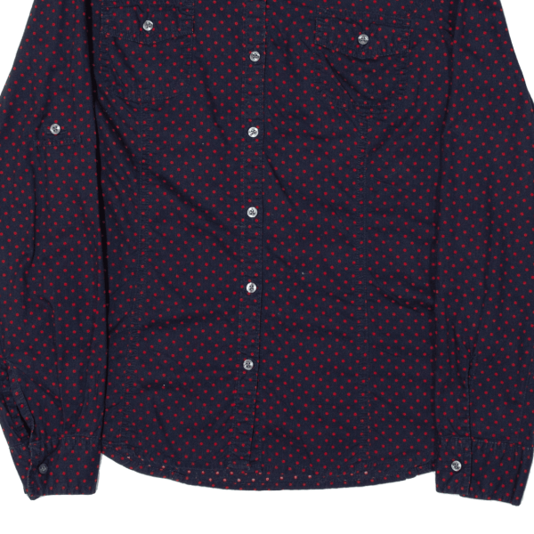 TOMMY HILFIGER Shirt Blue Spotted Long Sleeve Womens M Fashion