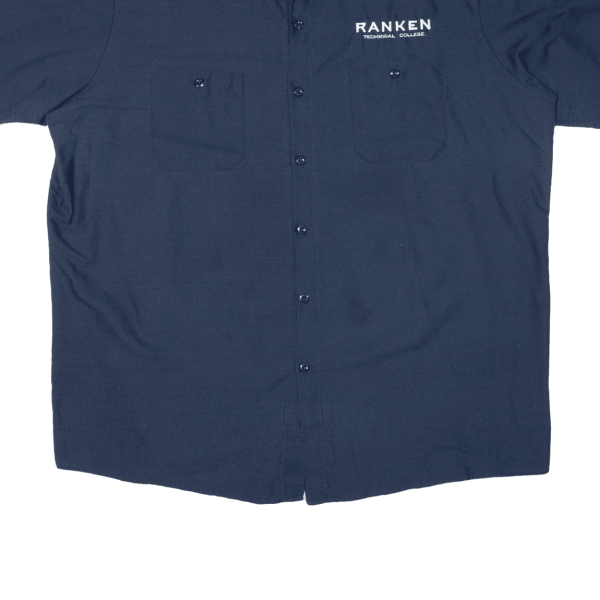 RED KAP Worker Shirt Blue Short Sleeve Mens 2XL Online Sale