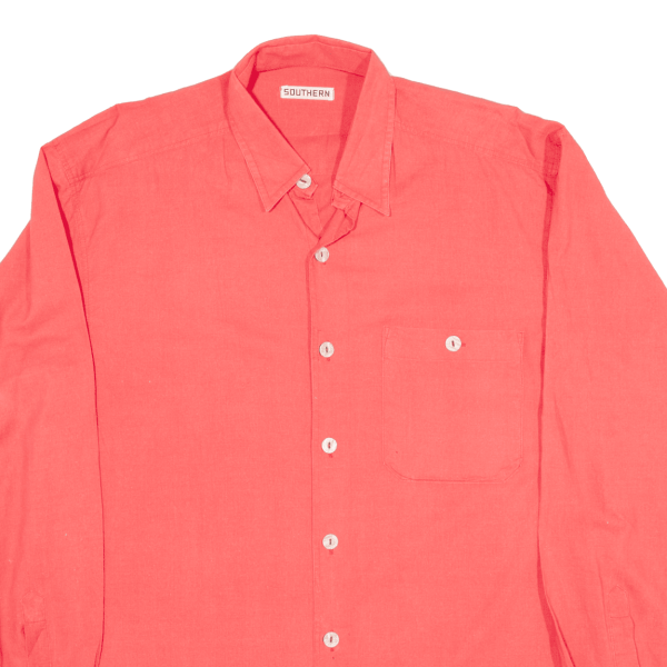 SOUTHERN Plain Shirt Pink Long Sleeve Mens M Online