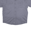 WRANGLER Stretch Flex Plain Shirt Grey Short Sleeve Mens L Online Sale