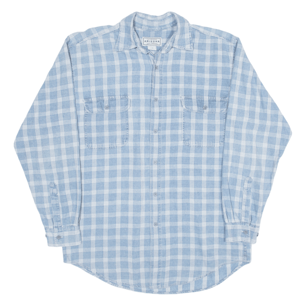 ARIZONA Shirt Blue Check Long Sleeve Mens S Online