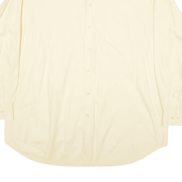 NAUTICA Plain Shirt Yellow Long Sleeve Mens 2XL For Discount