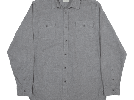 JACHS Plain Shirt Grey Long Sleeve Mens L Online Sale