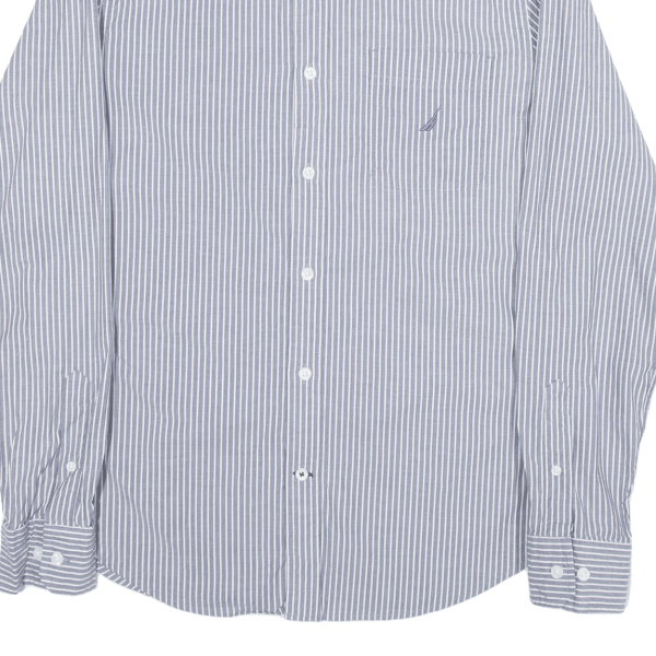 NAUTICA Shirt Blue Striped Long Sleeve Mens S For Sale