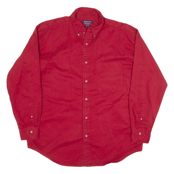 AUGUSTA SPORTSWEAR Plain Shirt Red Long Sleeve Mens L Online now