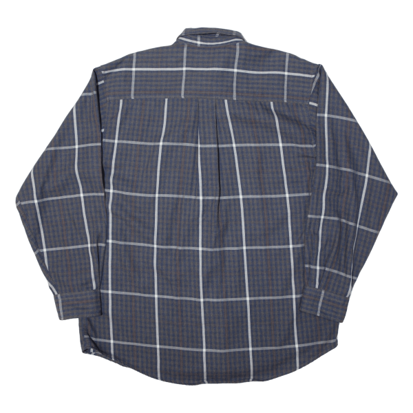 WOOLRICH Shirt Grey Check Long Sleeve Mens L Discount